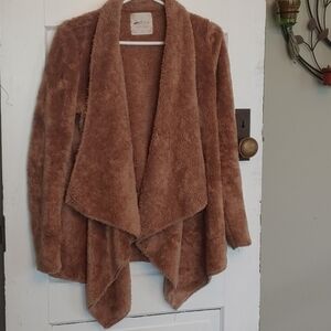 Altar'd State Snuggly Draped Jacket in Brown
